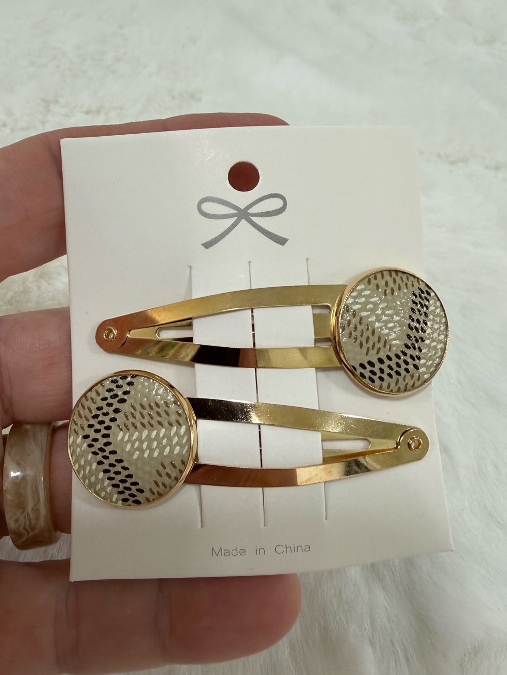 Goyard upcycled Gold Hair Clips set of two brand new hair accessories